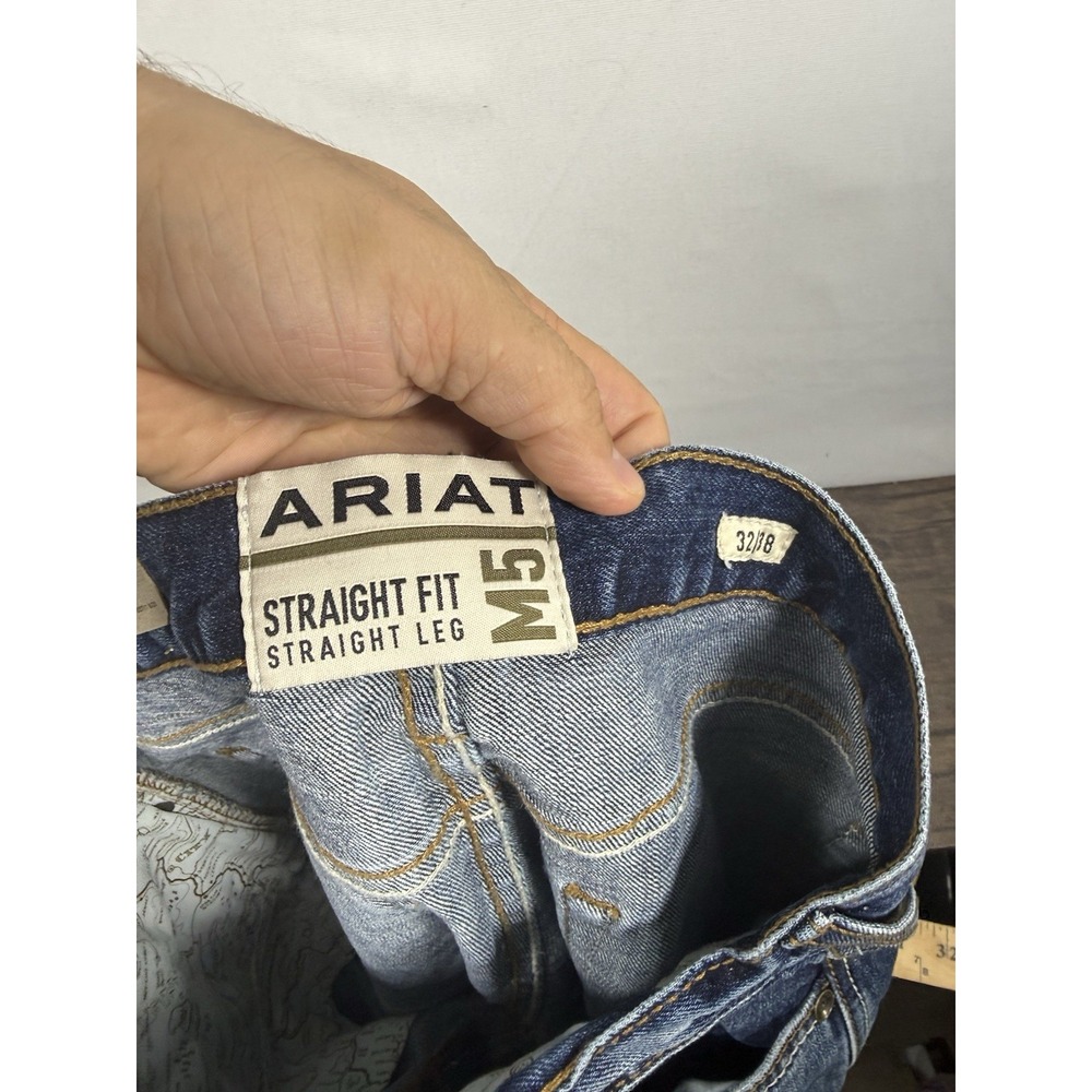 NWT Ariat M5 Denim Jeans Men's 32x38 Blue Straight Fix Straight Leg Stretch - Picture 5 of 8